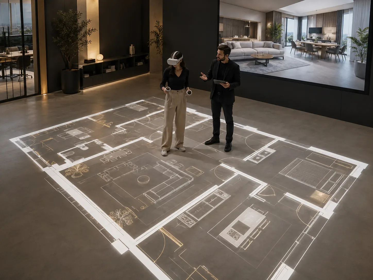 Projection space — plan on the floor at 1:1 Projection space — plan on the floor at 1:1